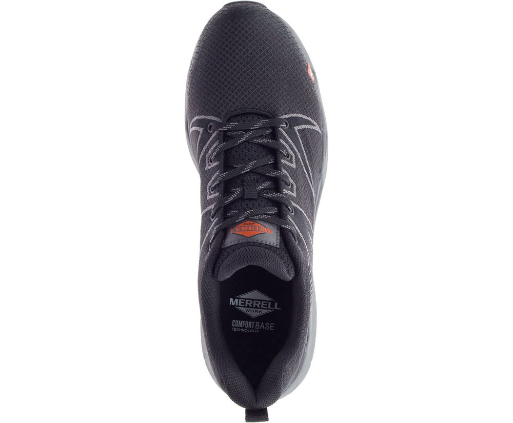 Merrell Work Shoes Black - Fullbench 55 Alloy Toe - Mens 01MZKIUYR